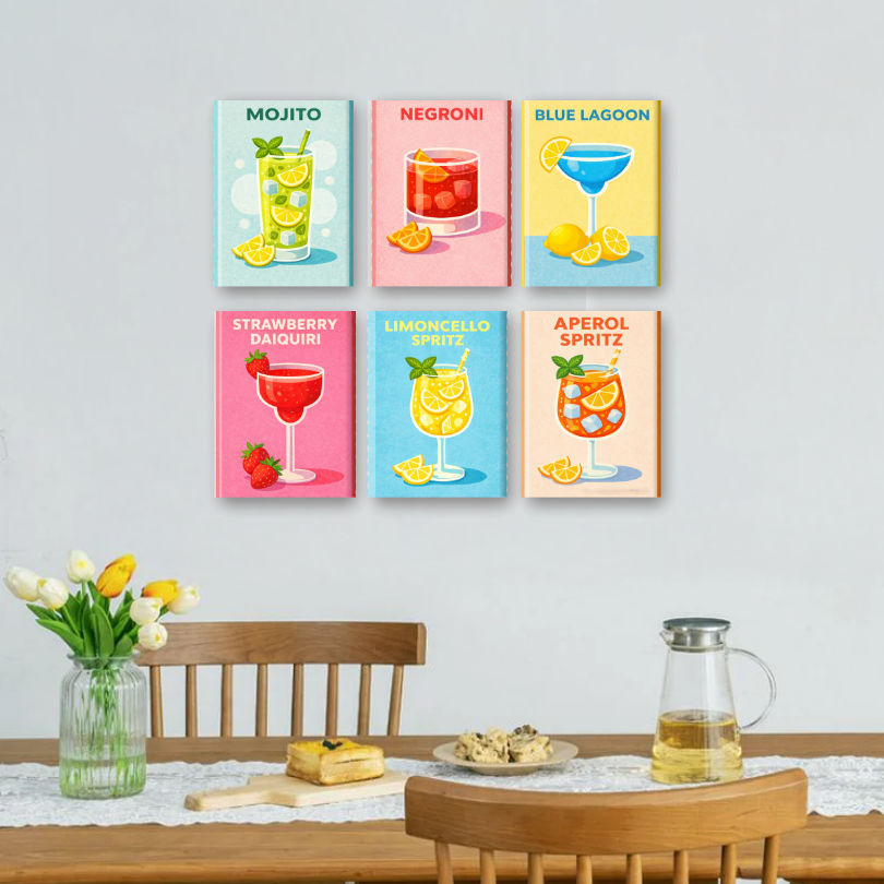6 Mini Paintings | Cocktail Classics Set