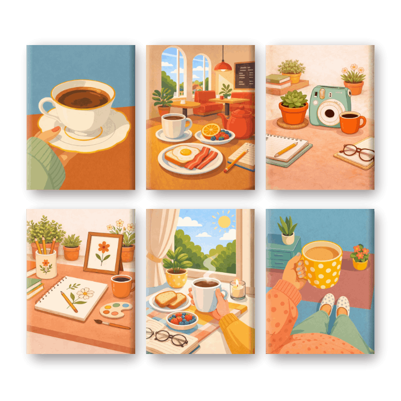 6 Mini Paintings | Coffee Rituals Set