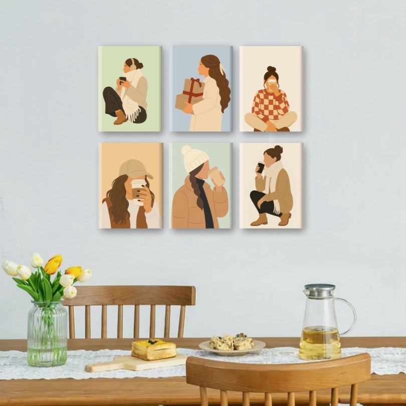 6 Mini Paintings | Coffee Season Set