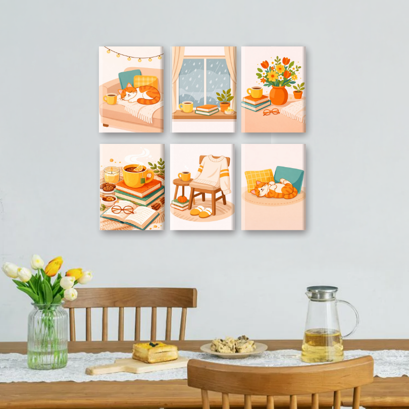 6 Mini Paintings | Coffee & Tea Moments Set
