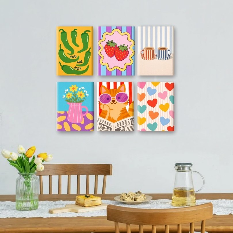 6 Mini Paintings | Colorful Mood Set
