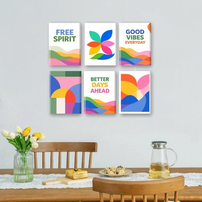 6 Mini Paintings | Colorful & Abstract Set