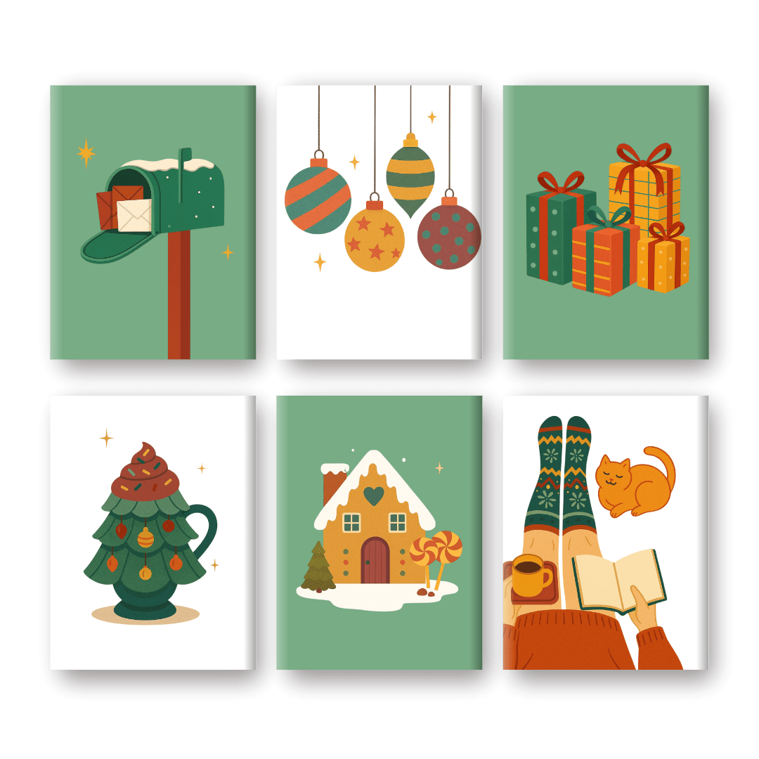 6 Mini Paintings | Cozy Christmas Season Set