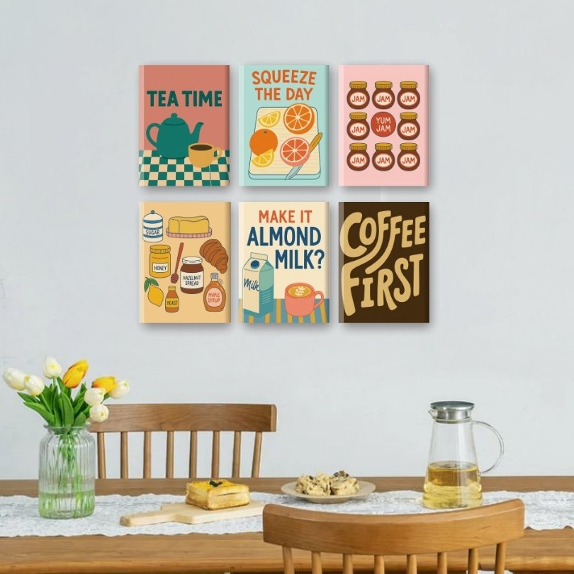 6 Mini Paintings | Cozy Morning Set