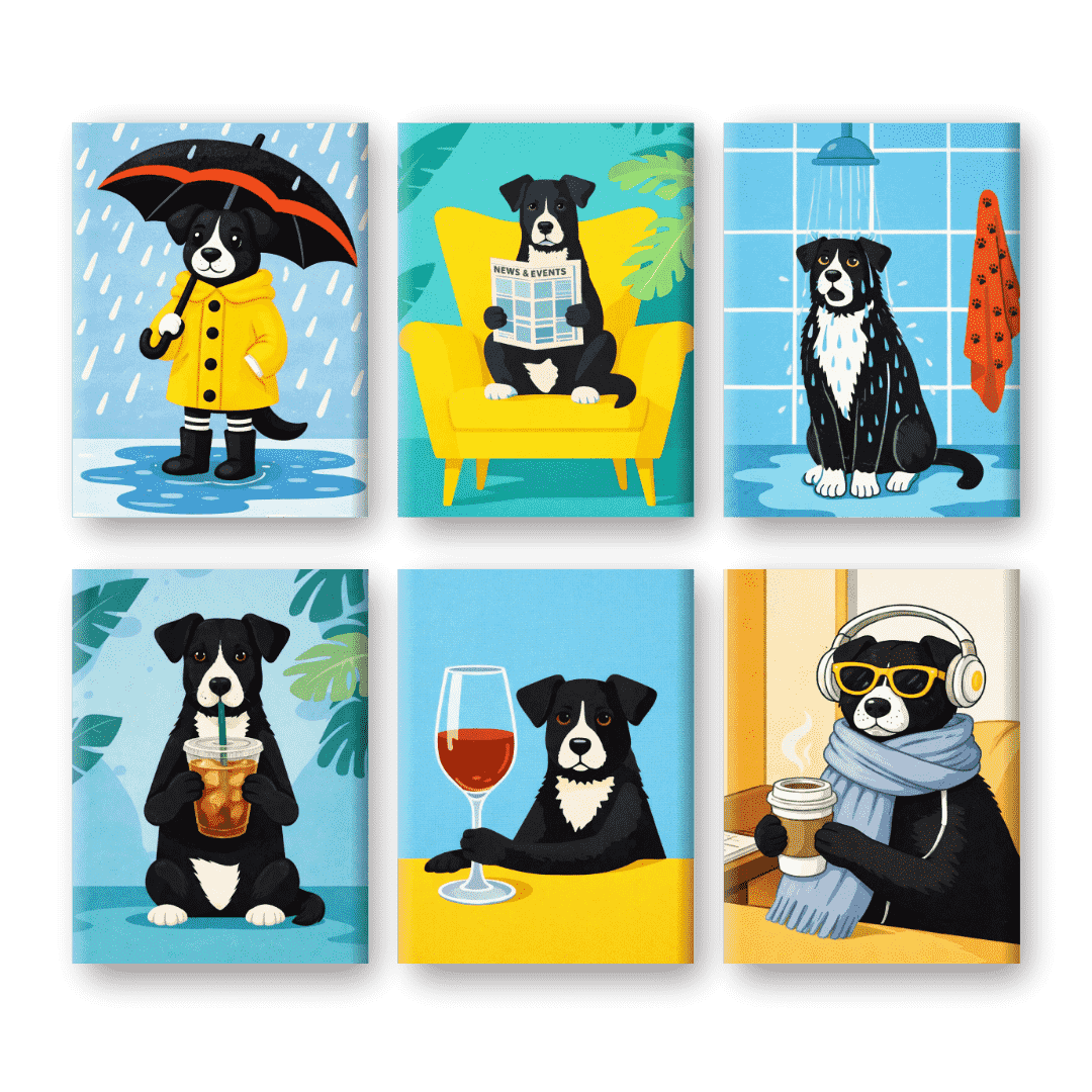 6 Mini Paintings | Dog Moments Set
