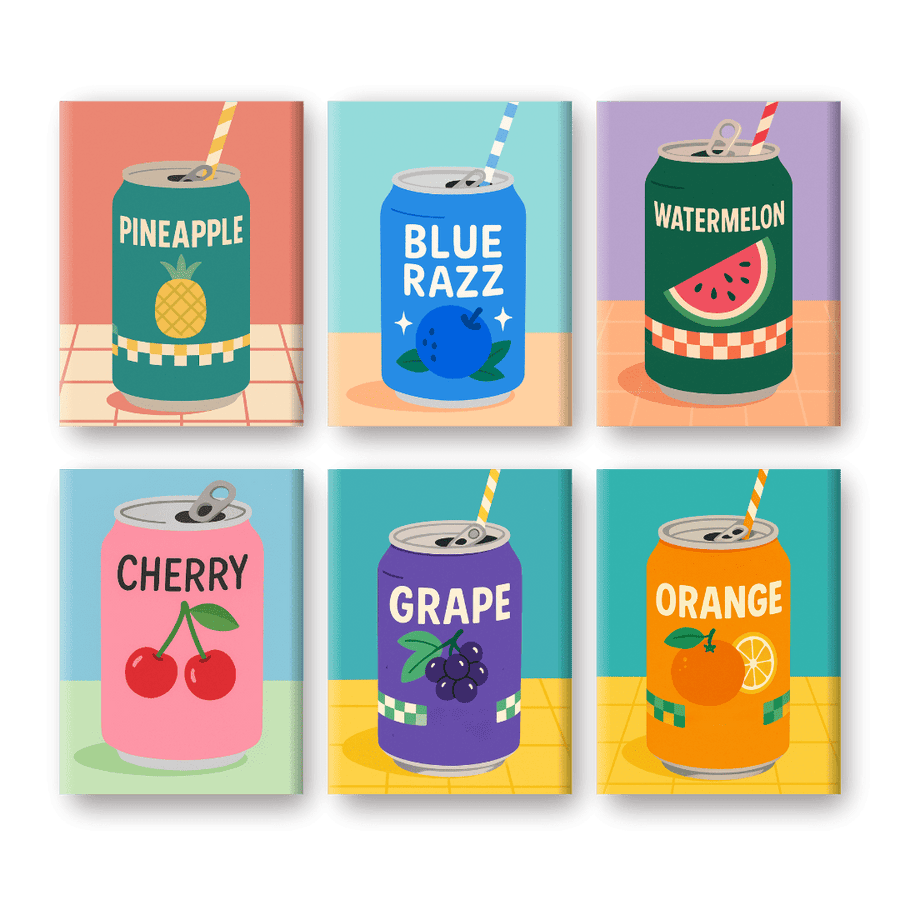 6 Mini Paintings | Fruity Soda Set