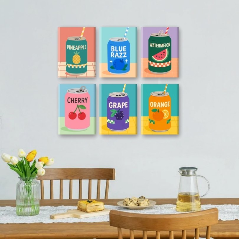 6 Mini Paintings | Fruity Soda Set