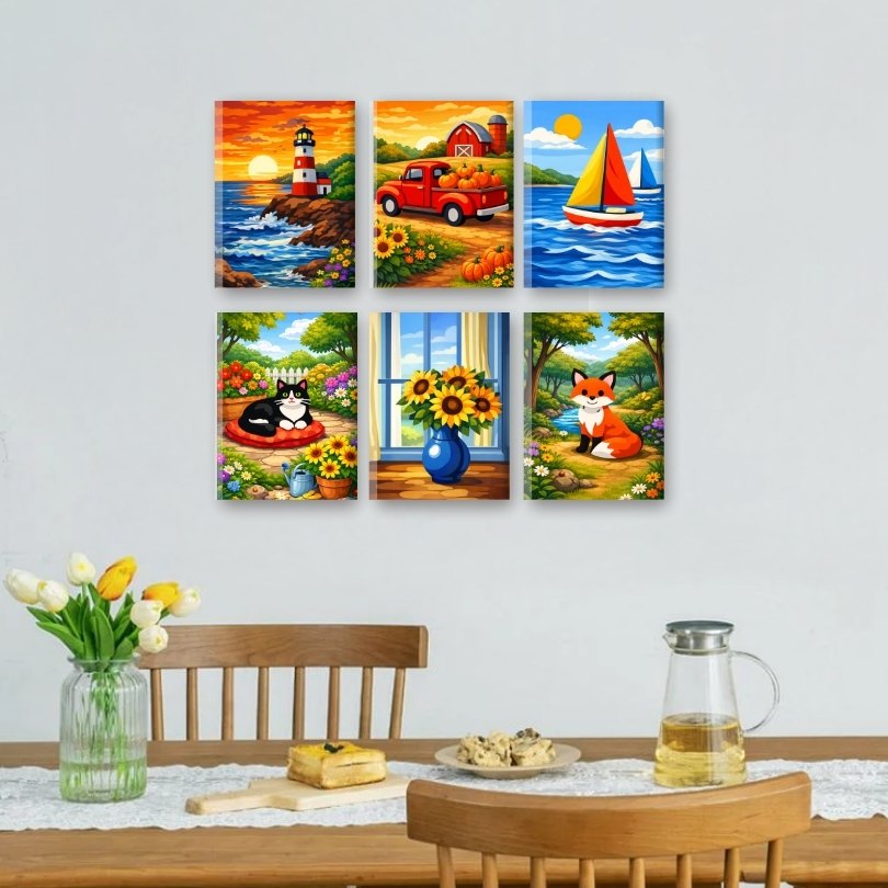 6 Mini Paintings | Gorgeous Landscapes Set