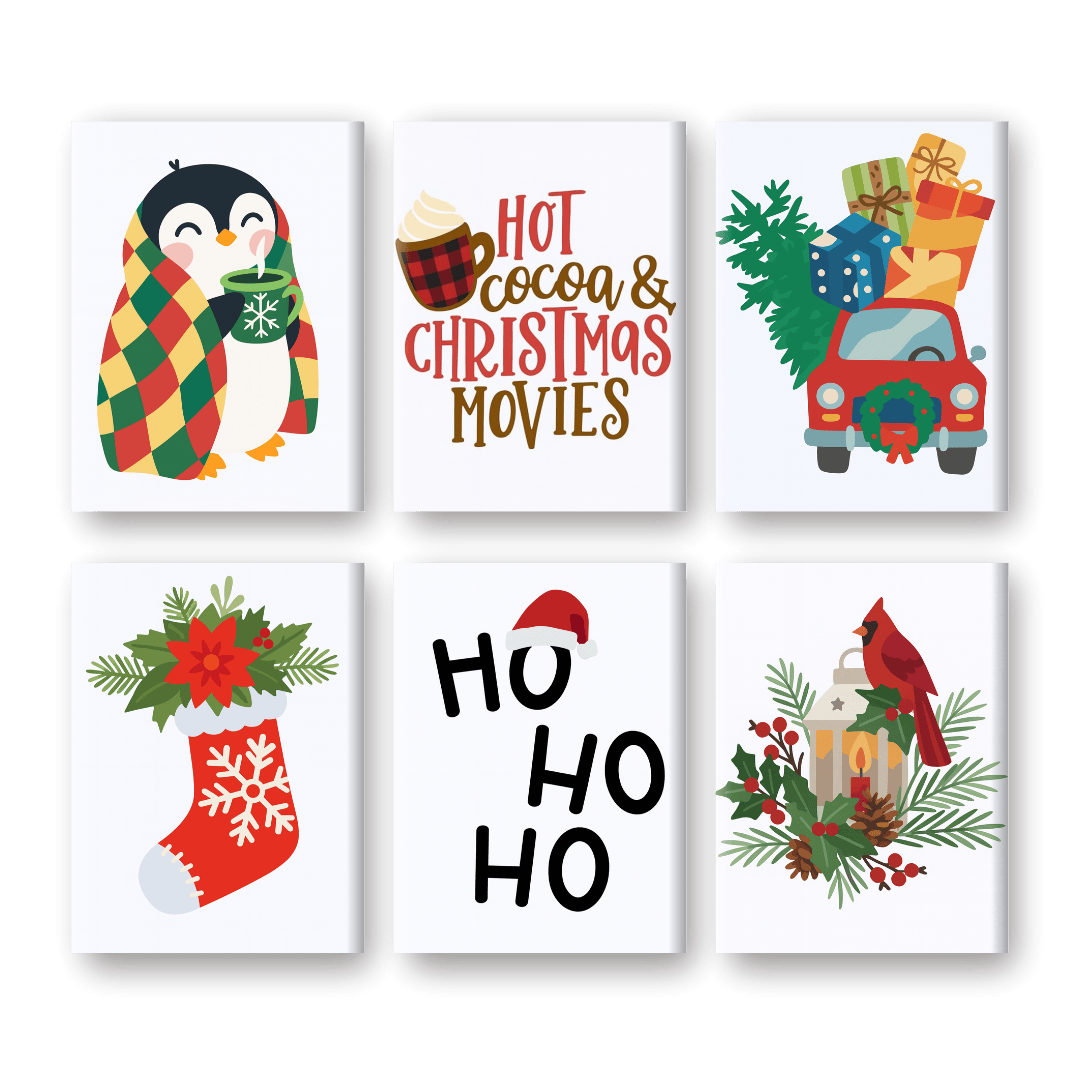 6 Mini Paintings | Ho Ho Ho Christmas Set