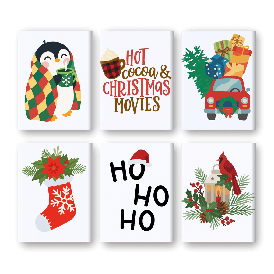 6 Mini Paintings | Ho Ho Ho Christmas Set
