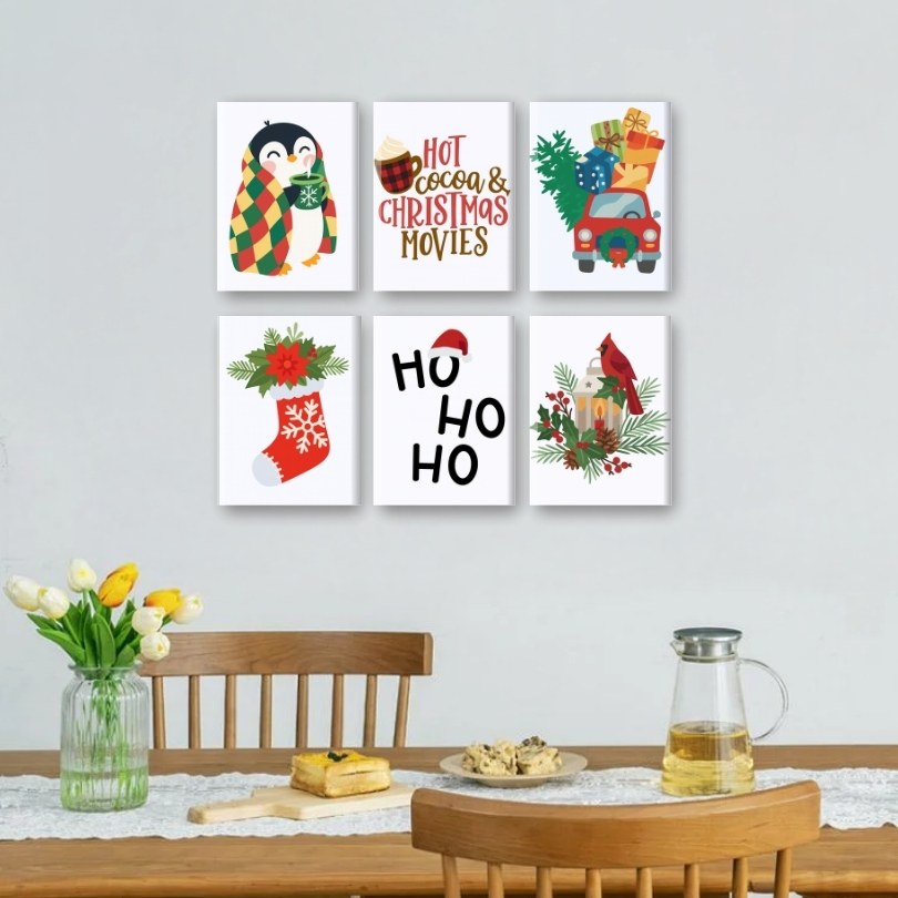 6 Mini Paintings | Ho Ho Ho Christmas Set