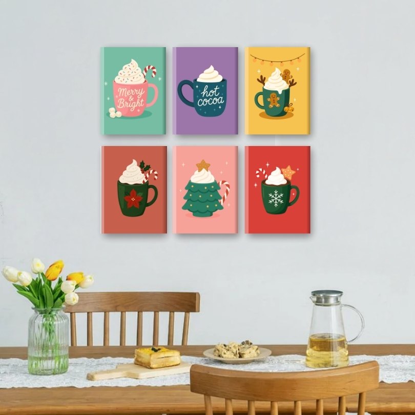 6 Mini Paintings | Hot Chocolate Christmas Set