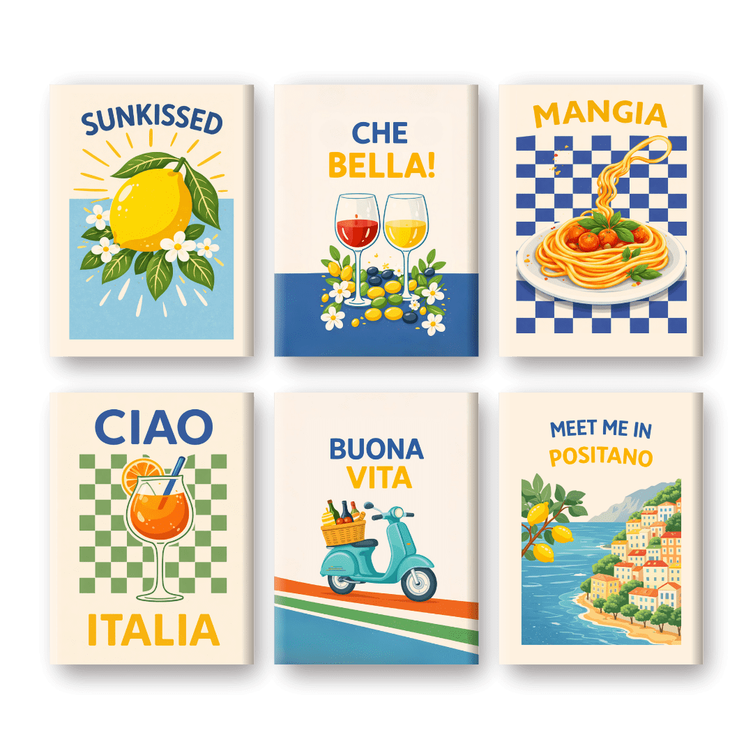 6 Mini Paintings | Italian Buona Vita Set