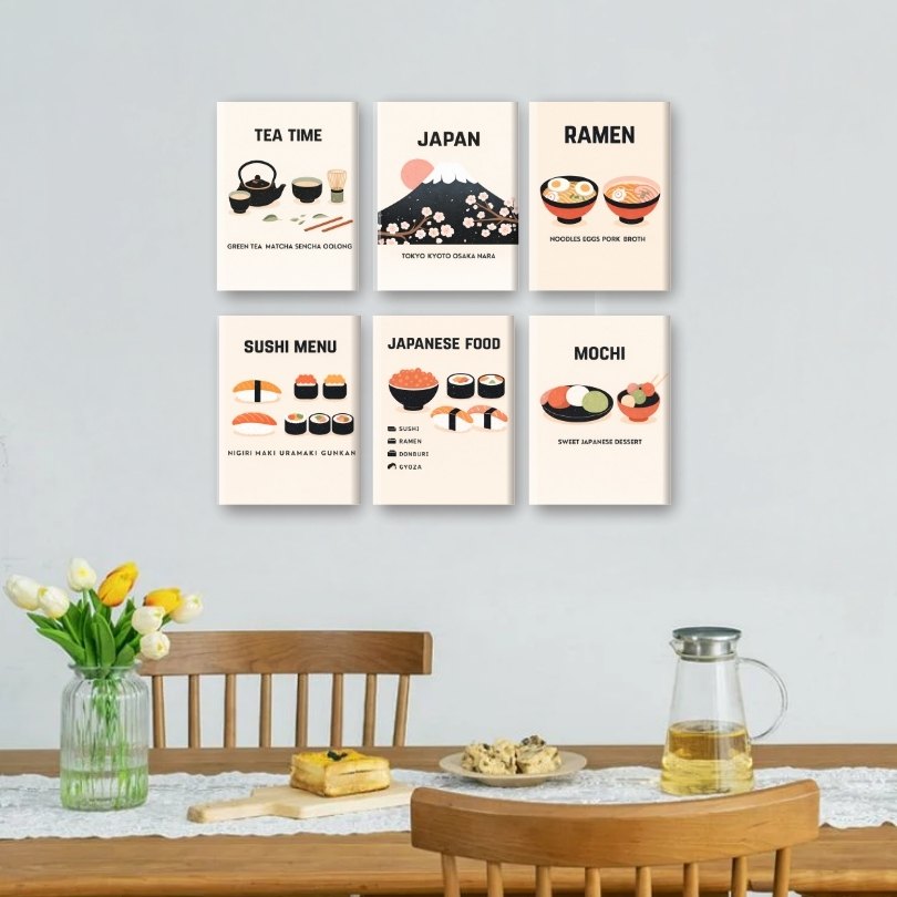 6 Mini Paintings | Japanese Dinner Set
