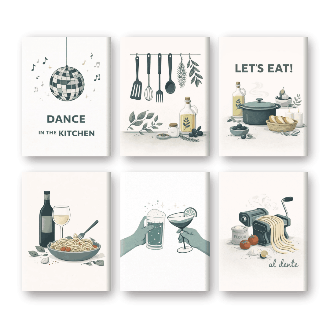 6 Mini Paintings | Kitchen Moments Set