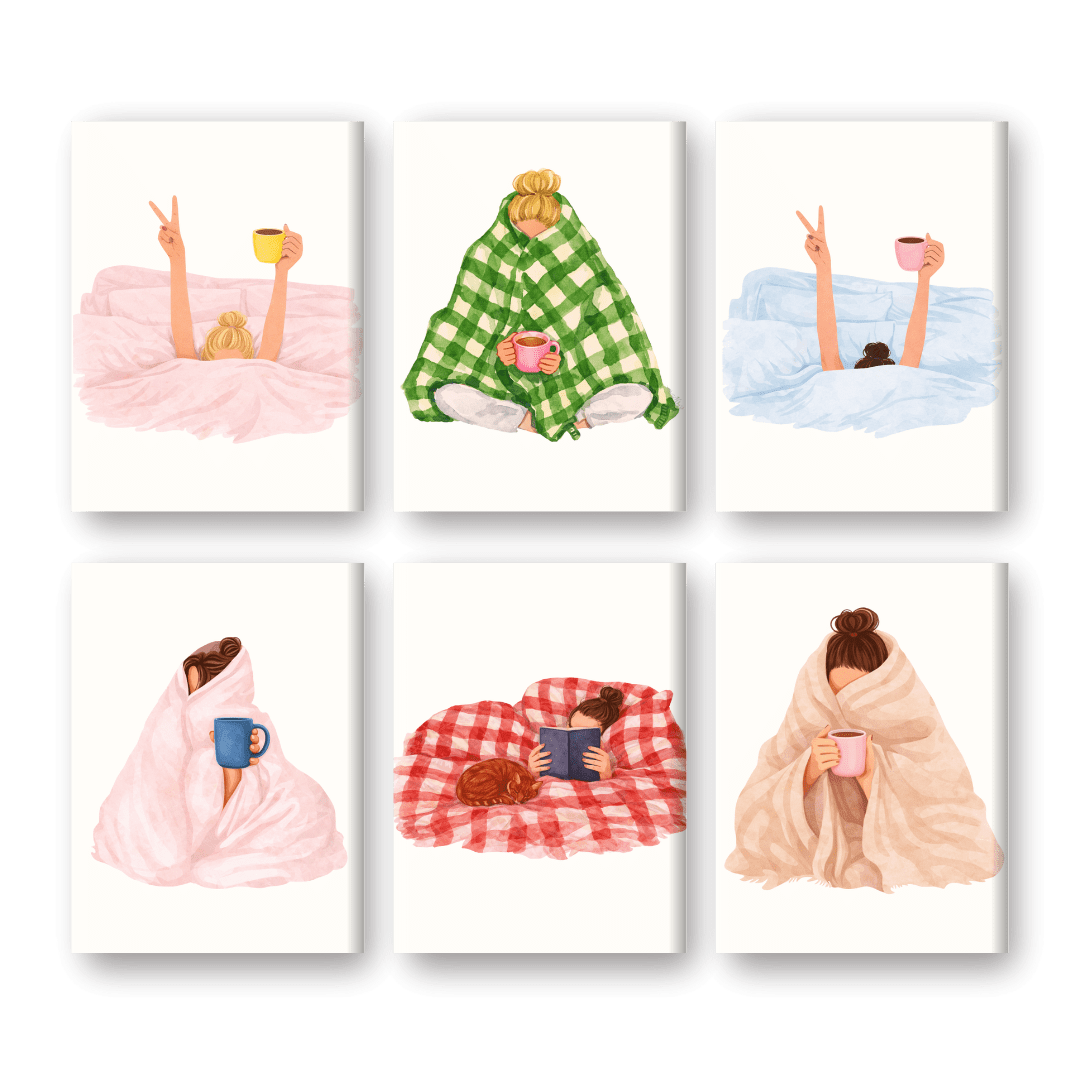 6 Mini Paintings | Lazy Morning Set