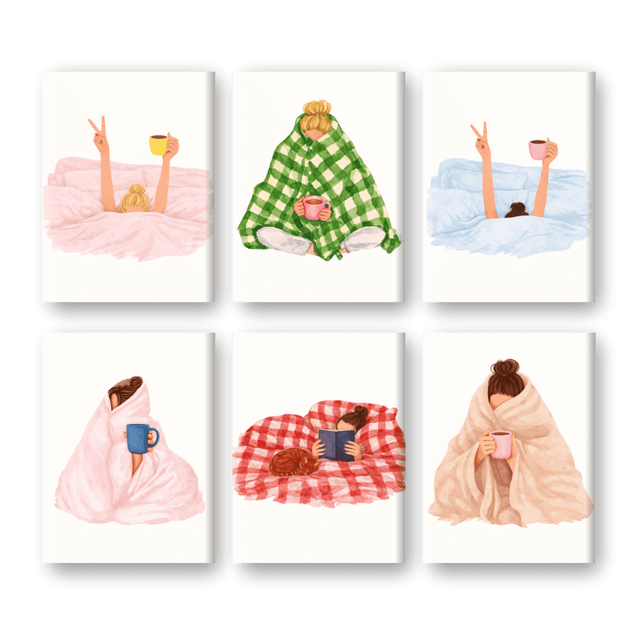 6 Mini Paintings | Lazy Morning Set