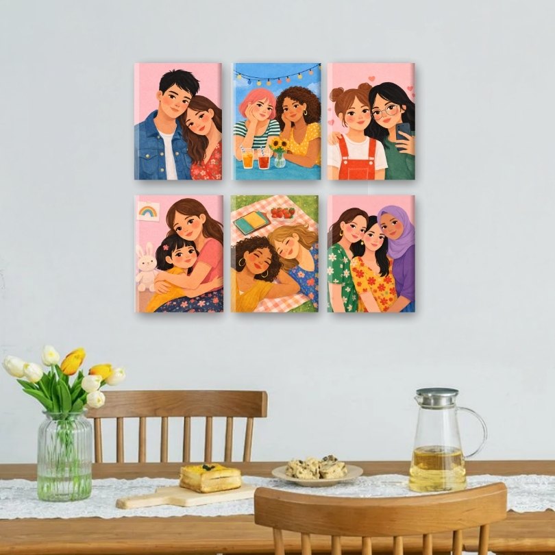 6 Mini Paintings | Loved Ones Set