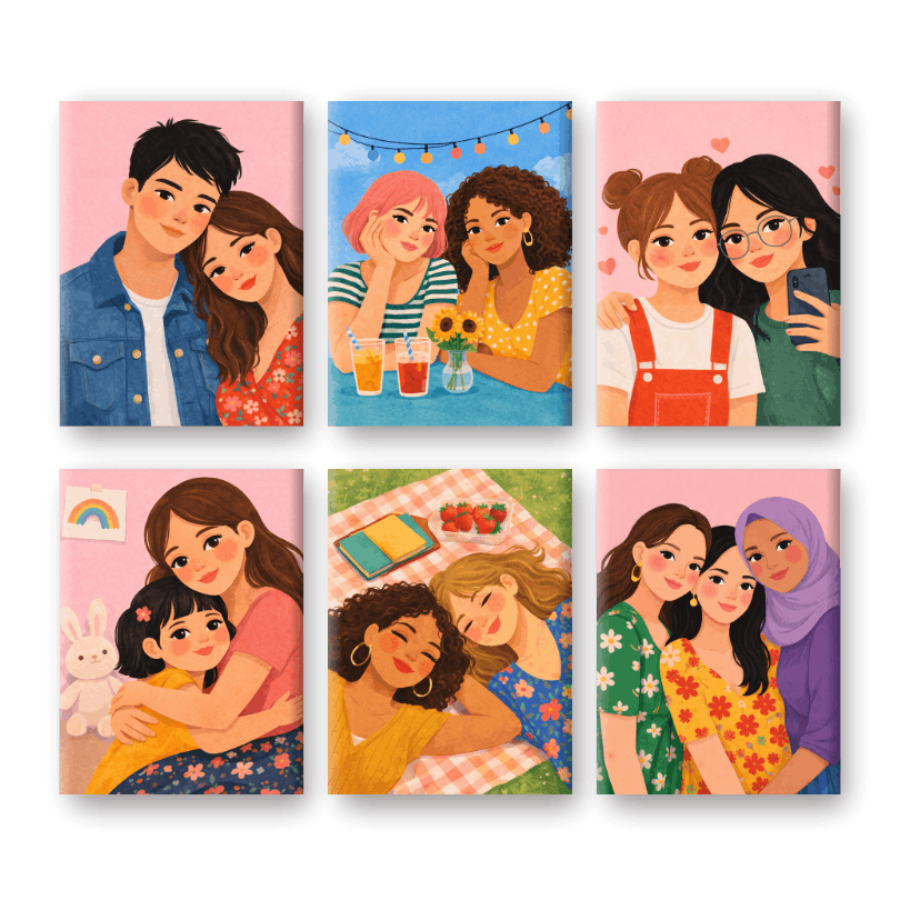 6 Mini Paintings | Loved Ones Set