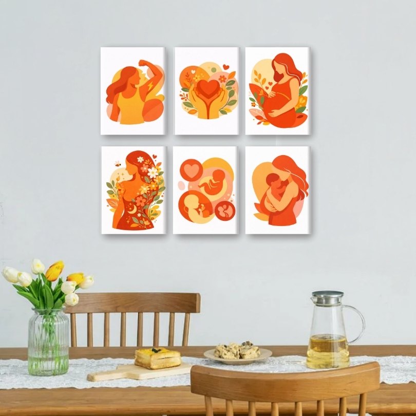 6 Mini Paintings | Motherhood Set