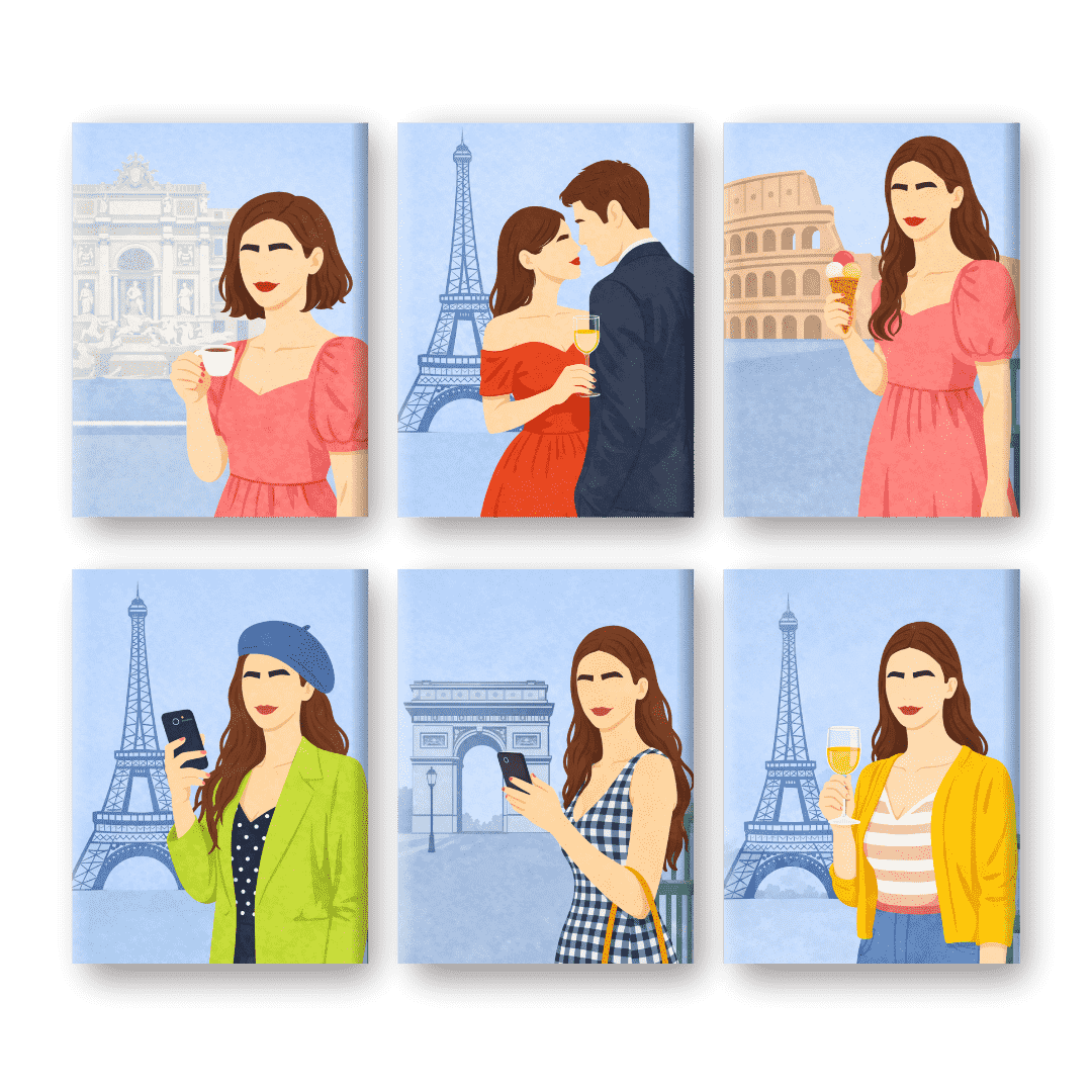 6 Mini Paintings | Paris Moments Set