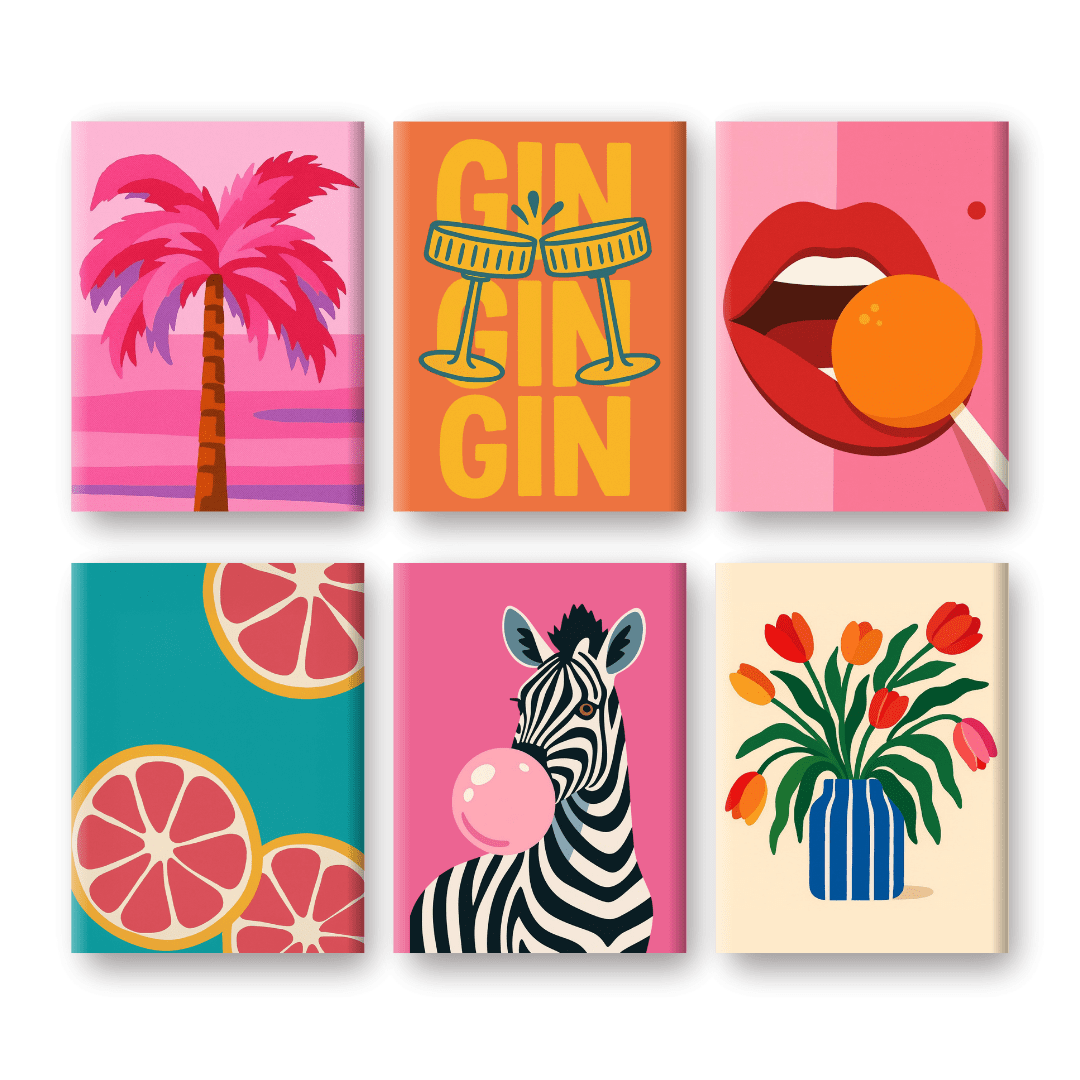 6 Mini Paintings | Pop Art Vibes Set