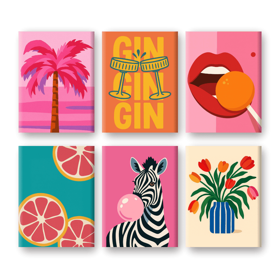 6 Mini Paintings | Pop Art Vibes Set