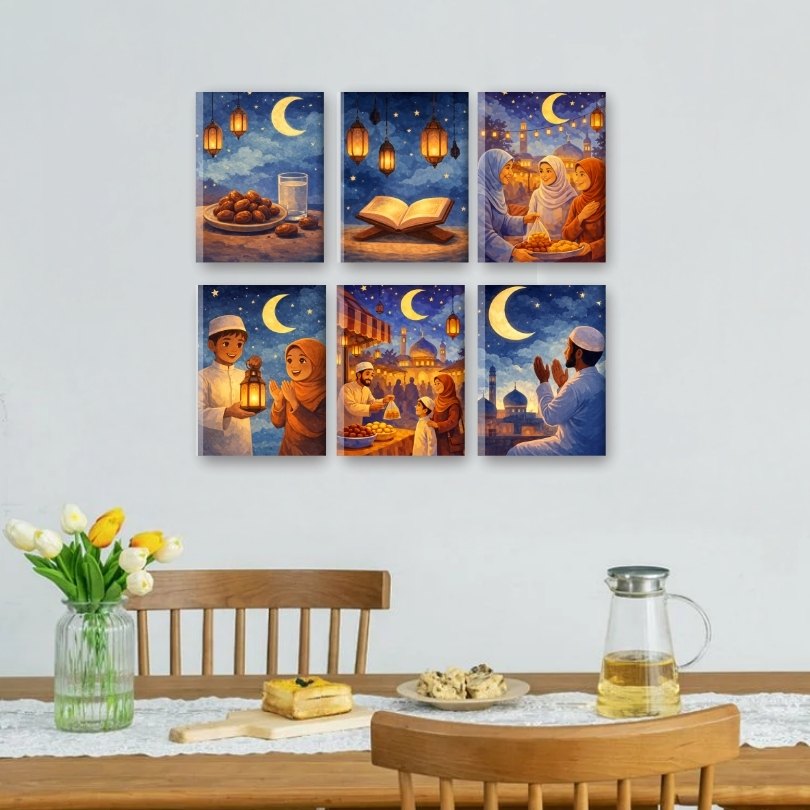 6 Mini Paintings | Ramadan Evenings Set