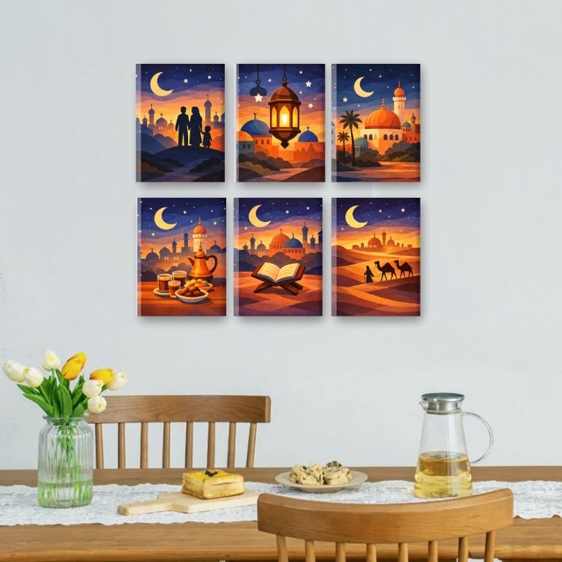 6 Mini Paintings | Ramadan Night Set
