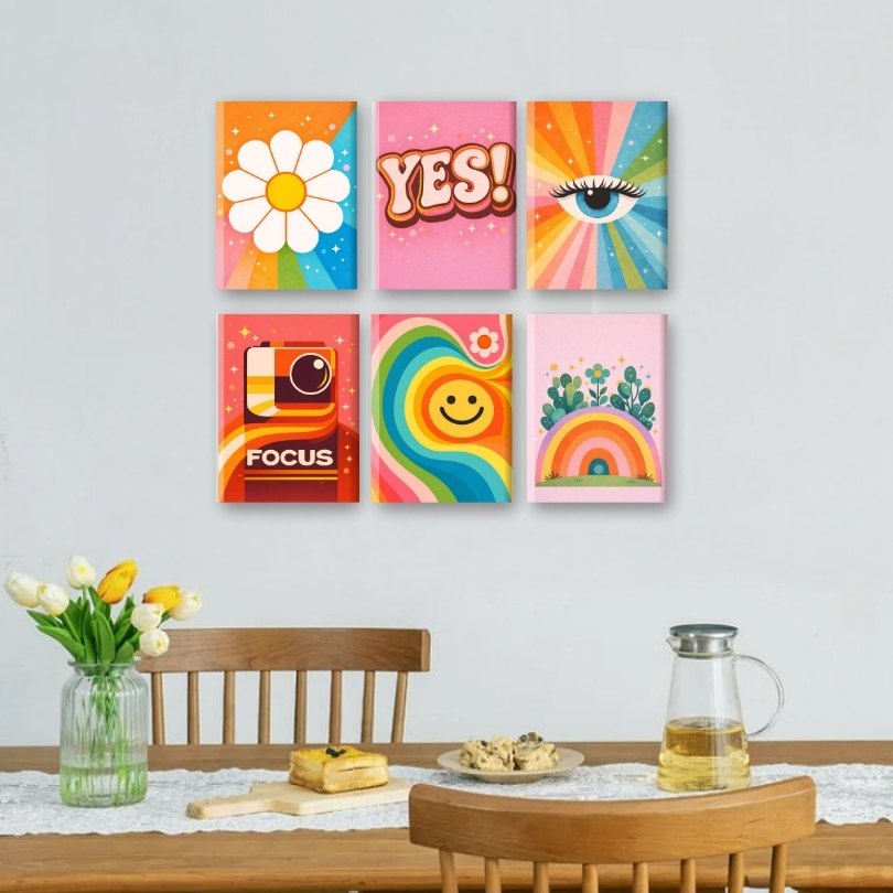 6 Mini Paintings | Retro Joy Set