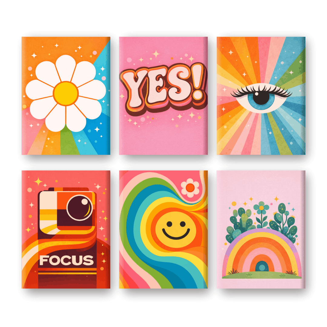 6 Mini Paintings | Retro Joy Set