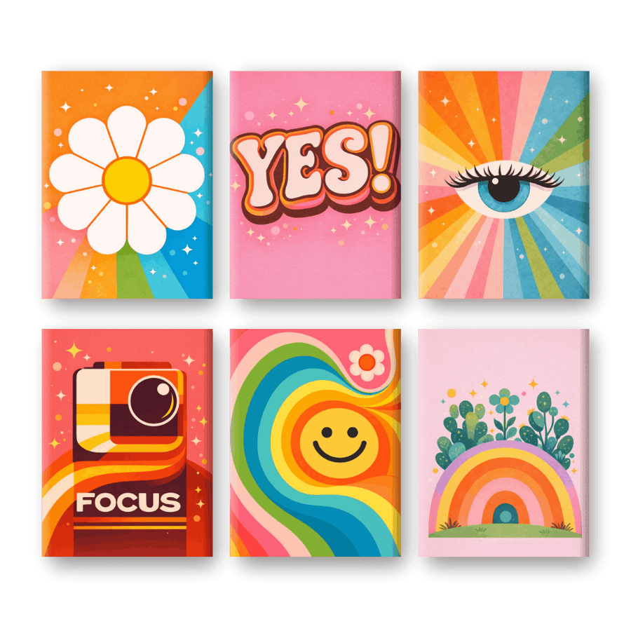 6 Mini Paintings | Retro Joy Set