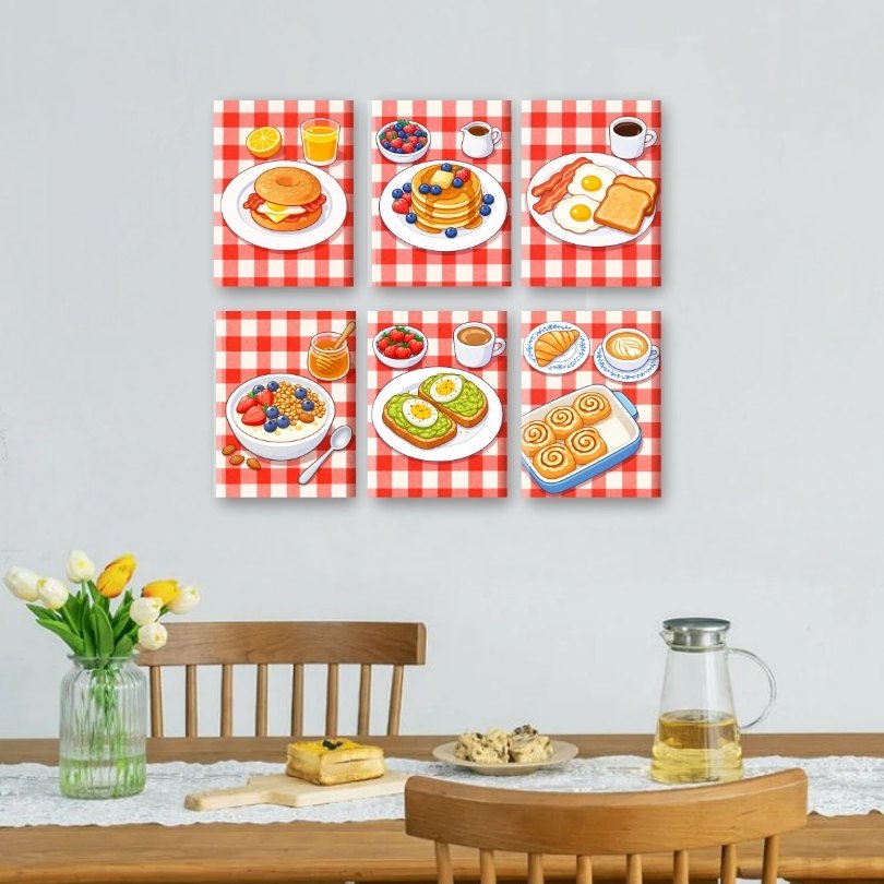 6 Mini Paintings | Salty & Sweet Breakfast Set