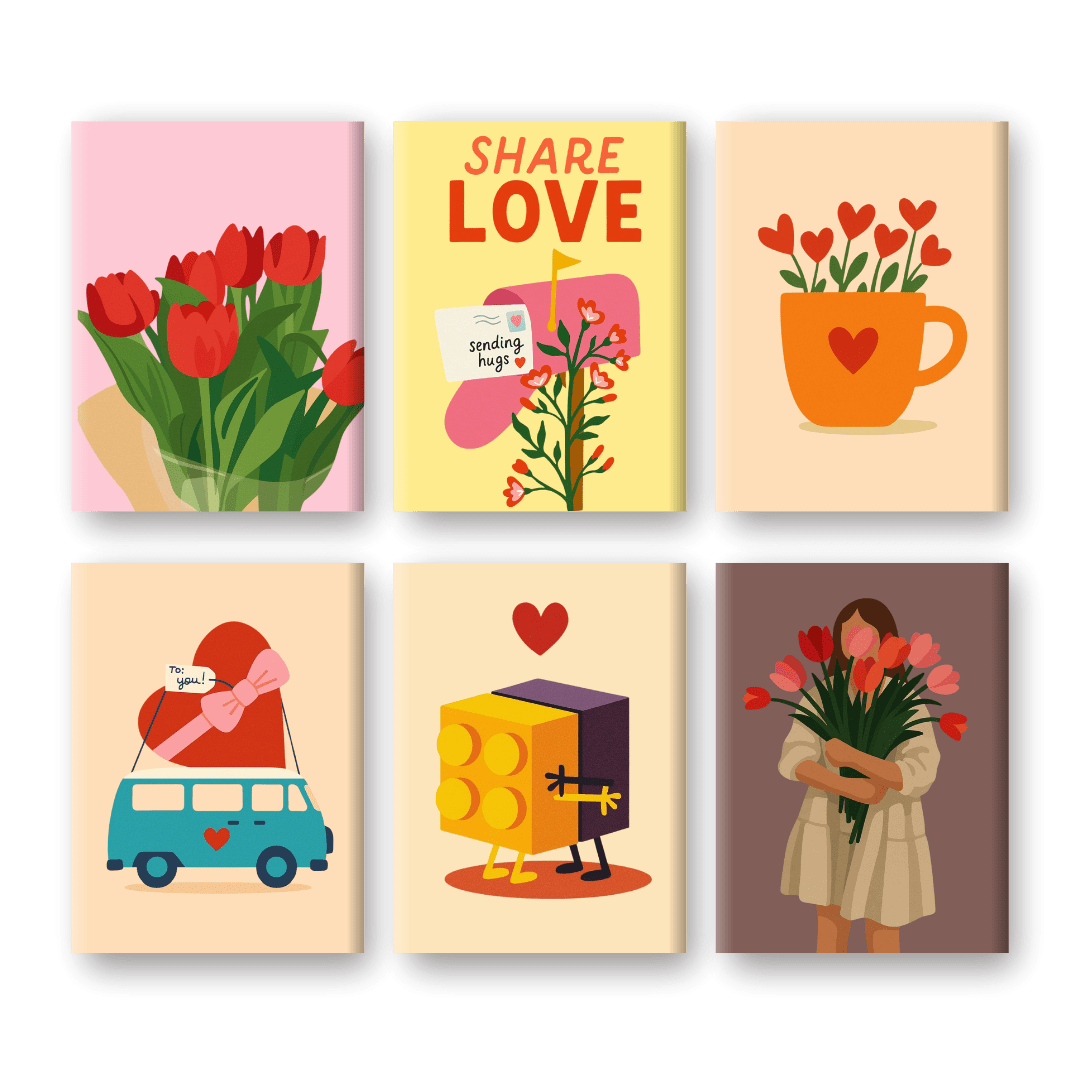 6 Mini Paintings | Share Love Set