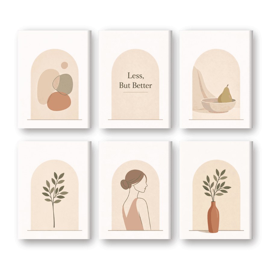 6 Mini Paintings | Simple Living Set