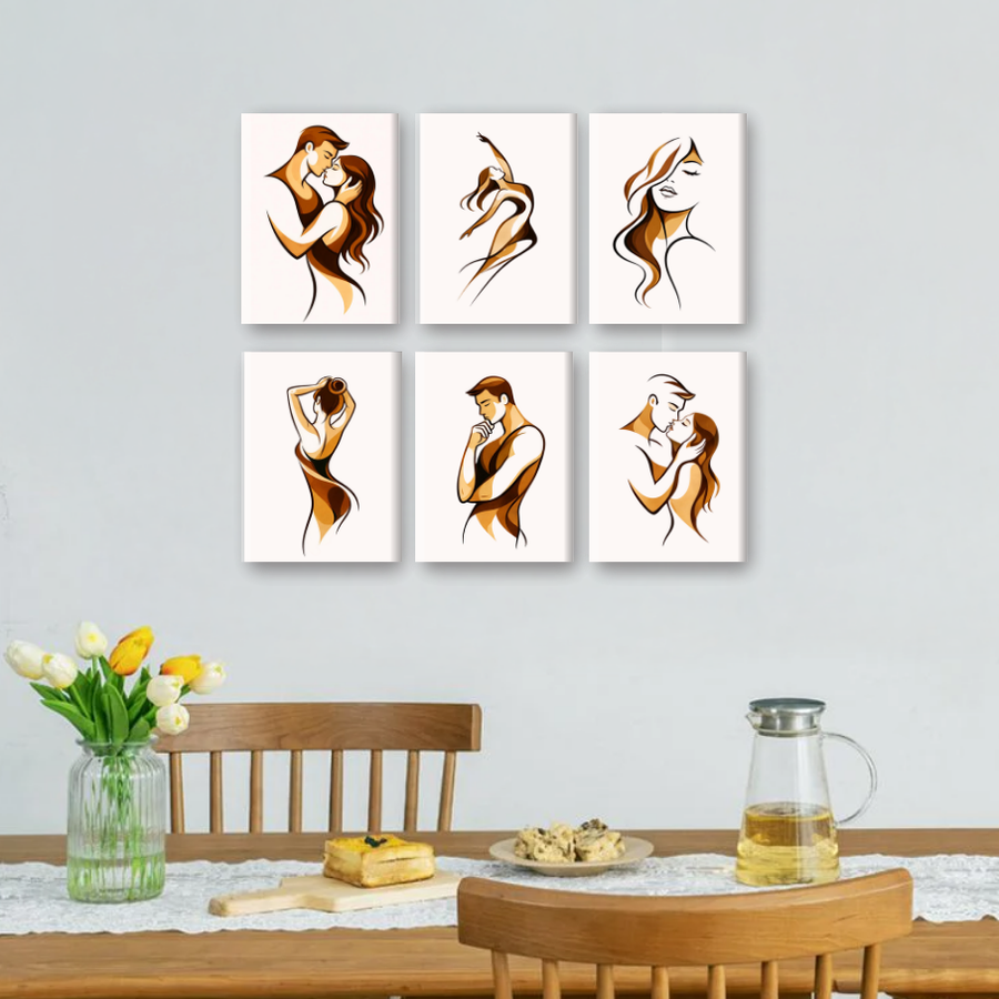 6 Mini Paintings | Soft Embrace Set