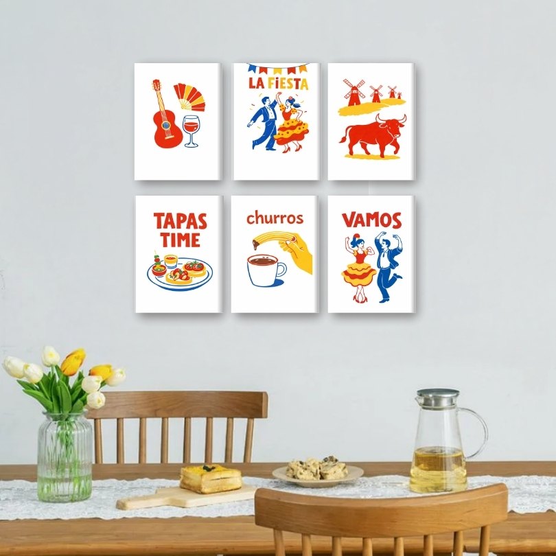 6 Mini Paintings | Spanish Fiesta Set