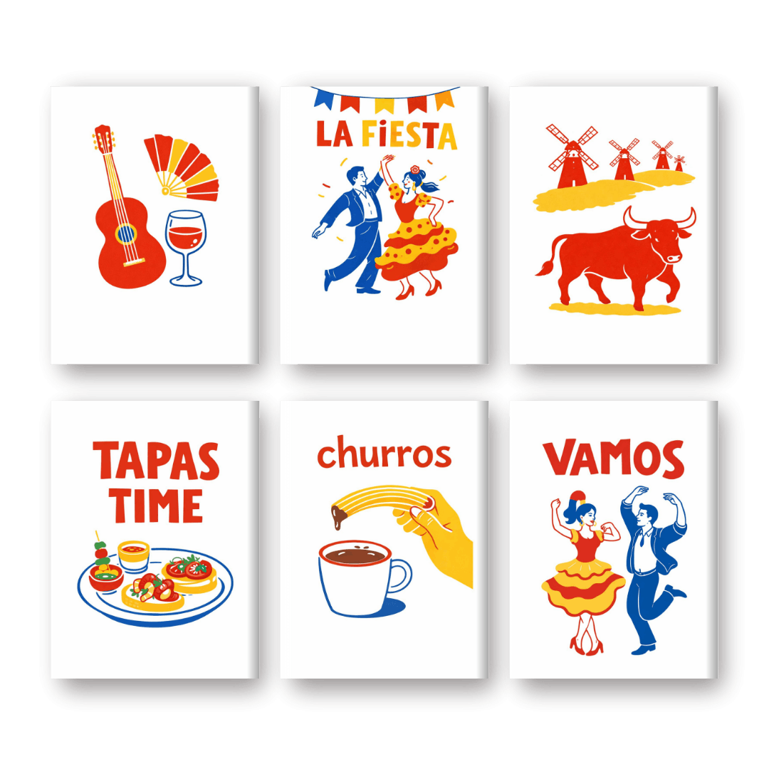 6 Mini Paintings | Spanish Fiesta Set