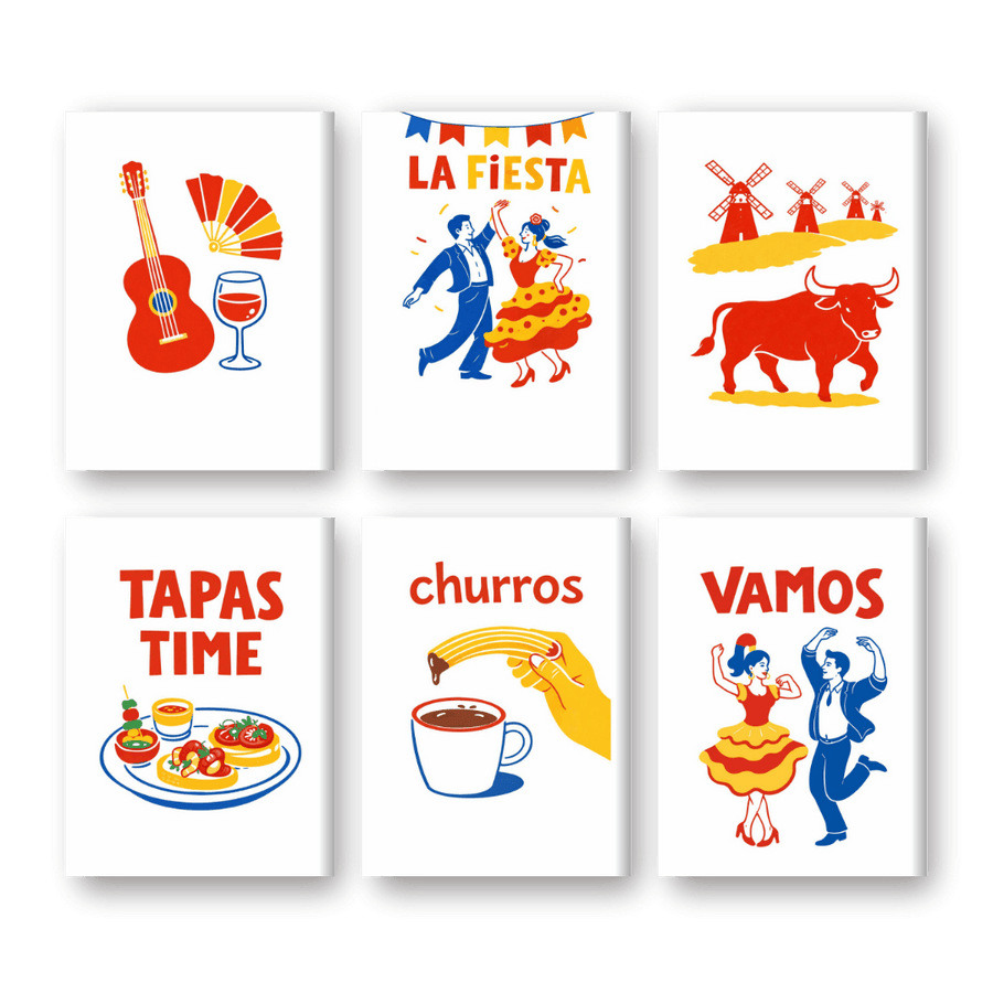 6 Mini Paintings | Spanish Fiesta Set