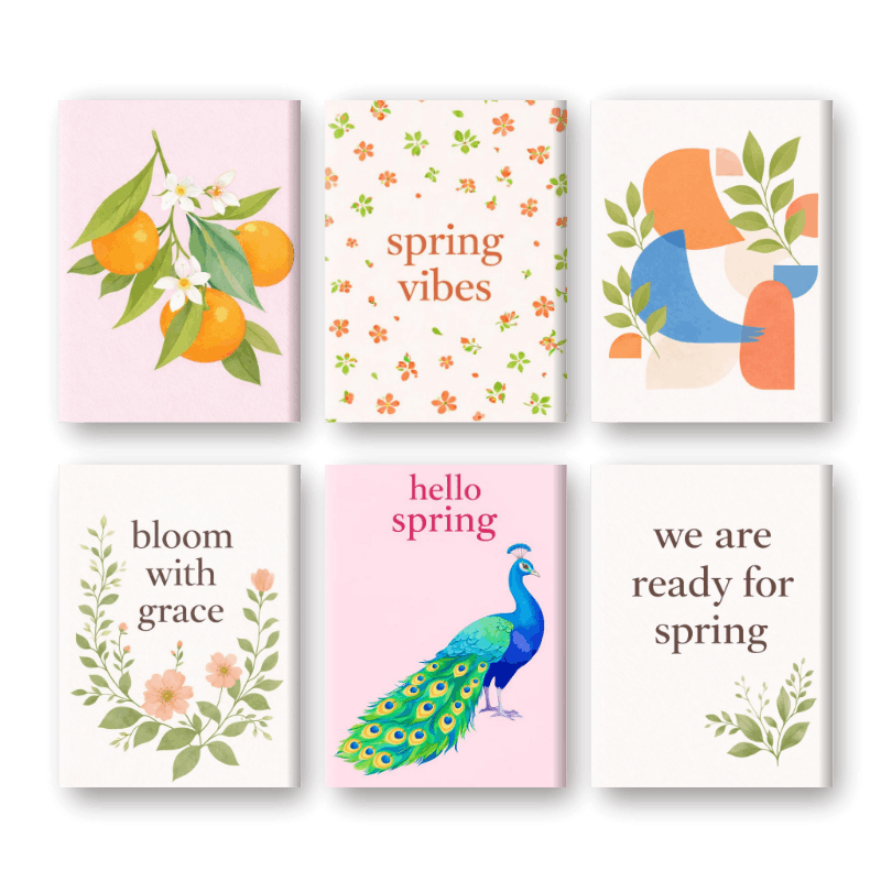 6 Mini Paintings | Spring Vibes Set