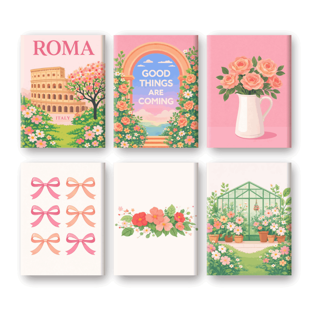 6 Mini Paintings | Spring In Rome Set