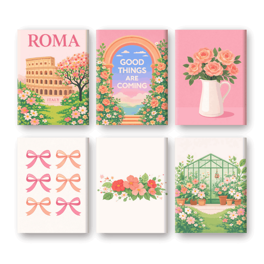 6 Mini Paintings | Spring In Rome Set