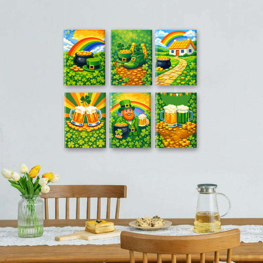 6 Mini Paintings | St. Patrick's Day Set