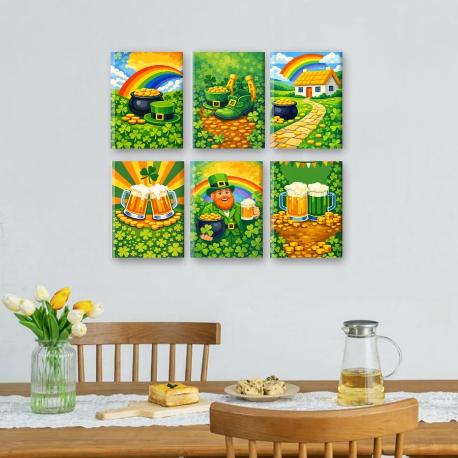 6 Mini Paintings | St. Patrick's Day Set