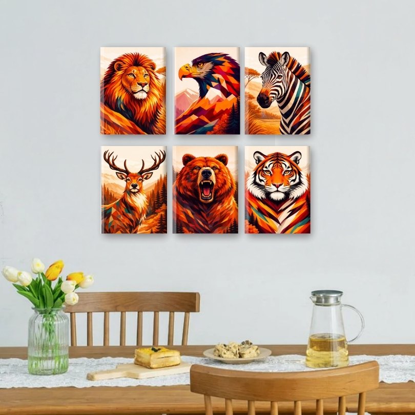 6 Mini Paintings | Summer Safari Set