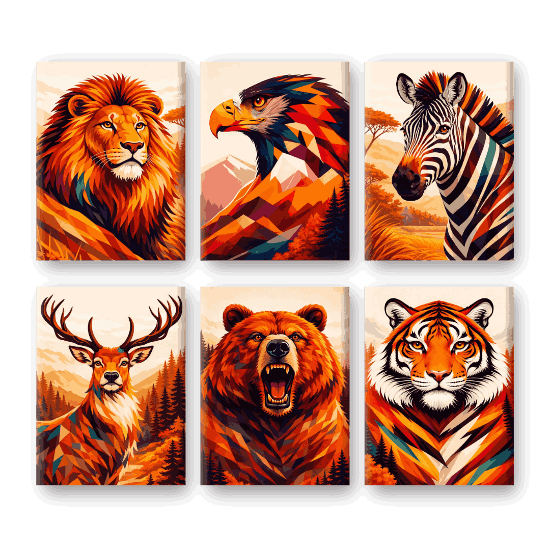 6 Mini Paintings | Summer Safari Set