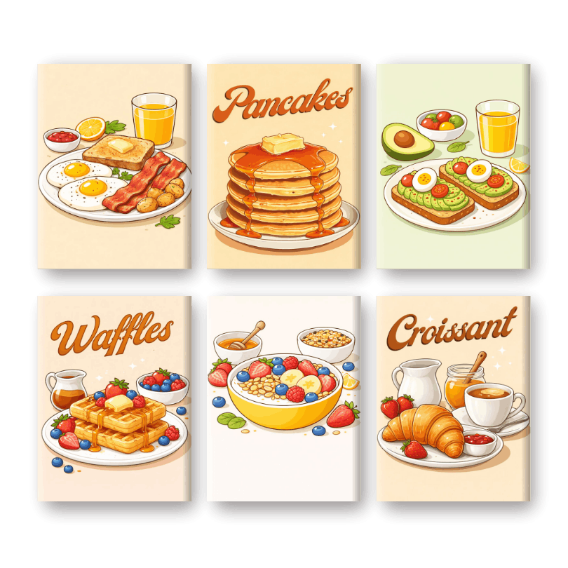 6 Mini Paintings | Sunday Brunch Set