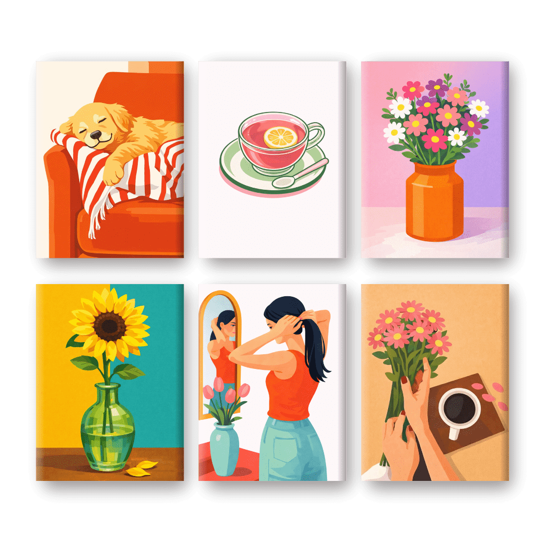 6 Mini Paintings | Sunny Comfort Set