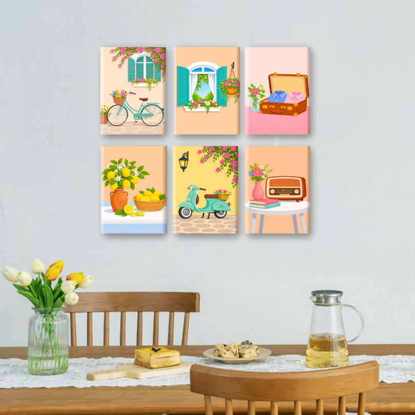 6 Mini Paintings | Sunny Italy Set