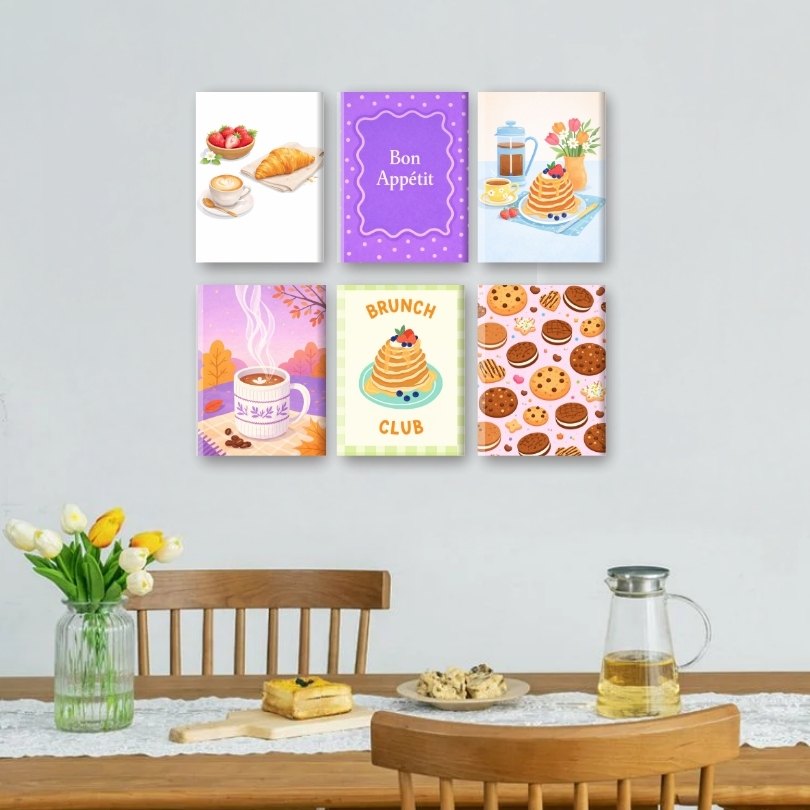 6 Mini Paintings | Sweet Breakfast Set